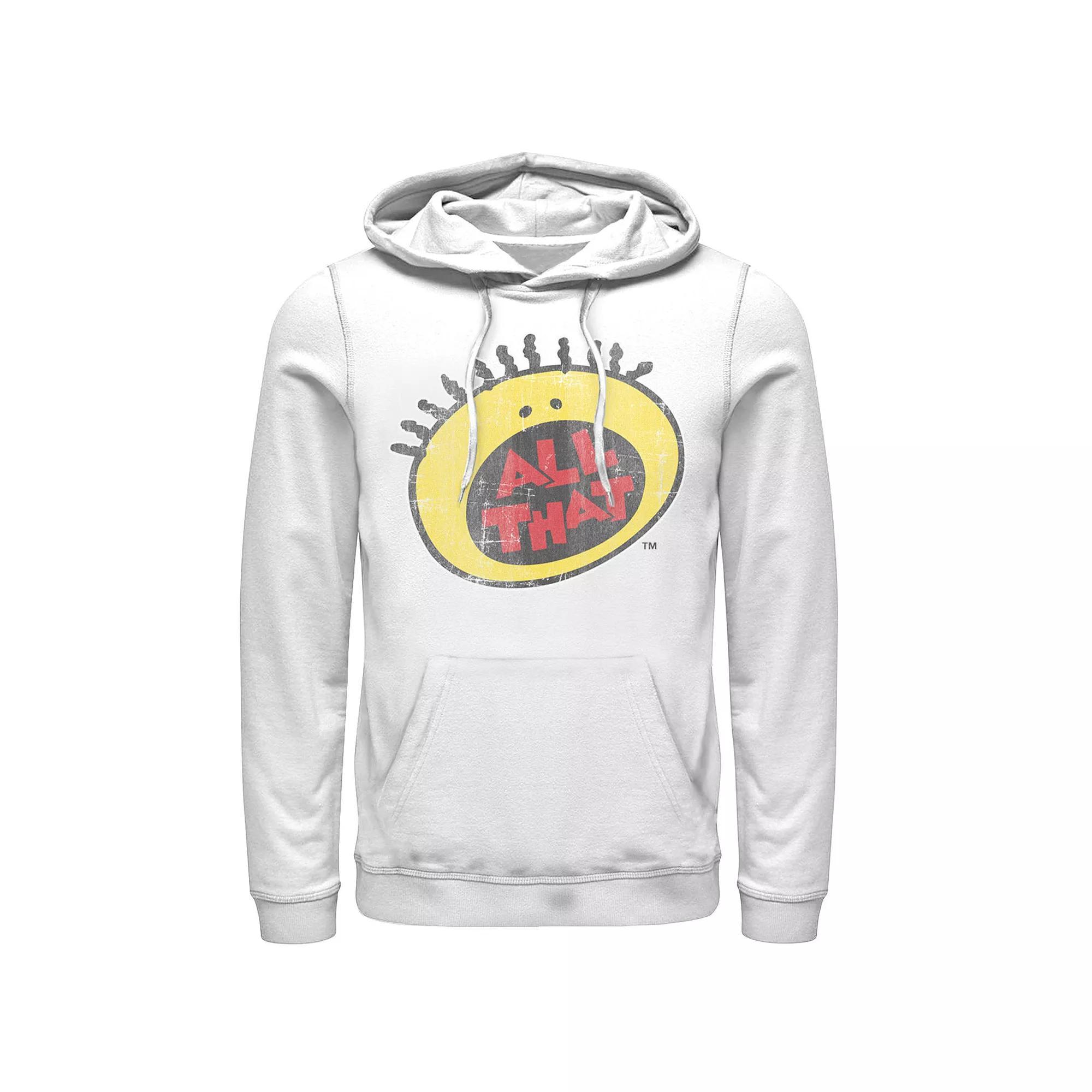 Men's Nickelodeon All That Classic Vintage Face Logo Title Hoodie, Size: Large, White Product Image