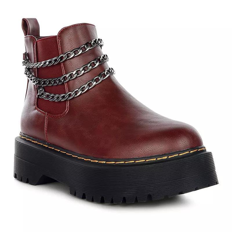 London Rag Bobbles Women's Chelsea Boots, Size: 6, Red Product Image