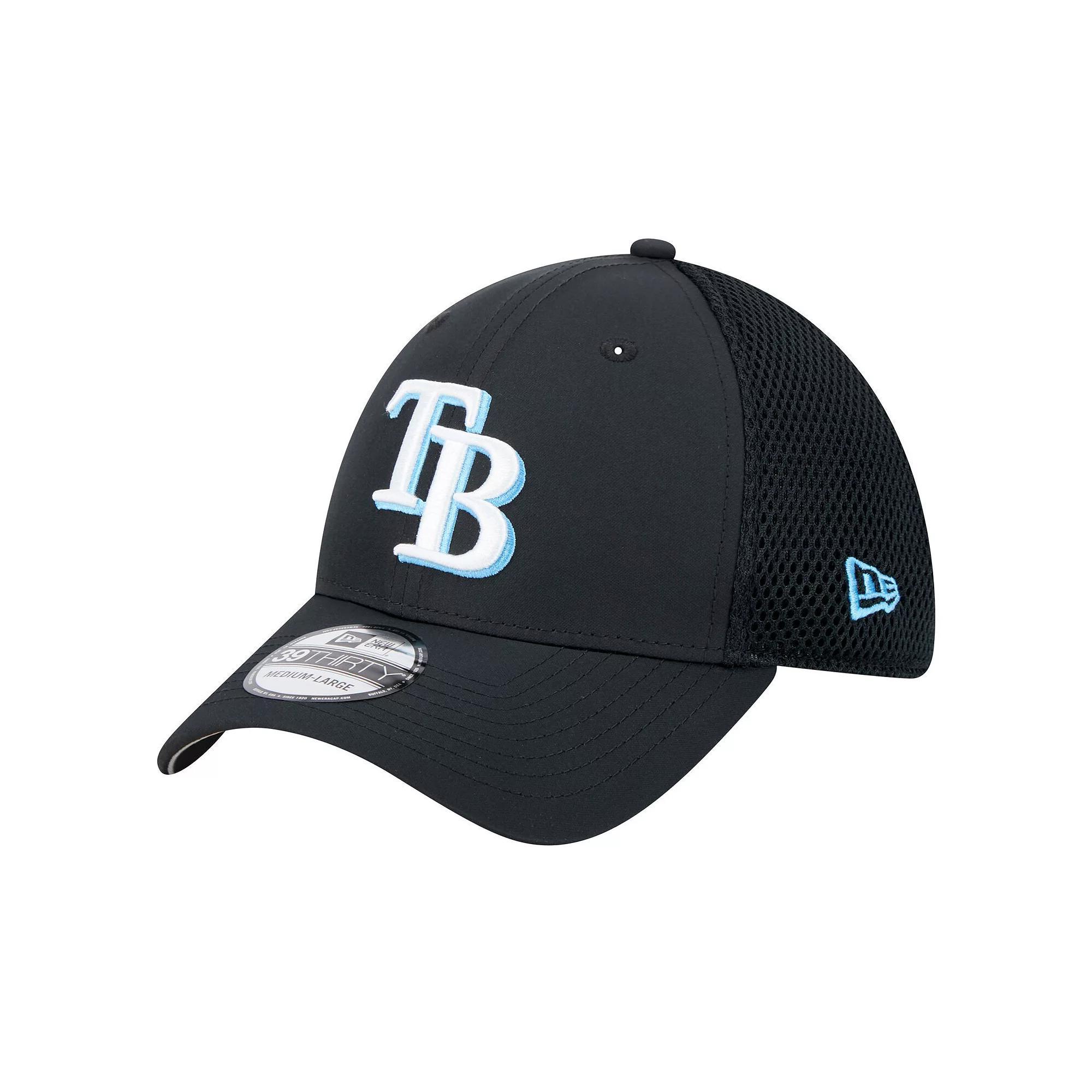 Men's New Era Black Tampa Bay Rays Team Tone 39THIRTY Flex Hat, Size: Small/Medium Product Image