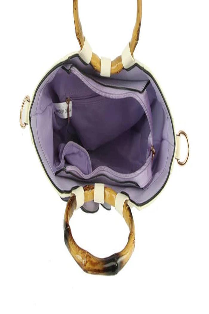 Women Flower Satchel Evening Purse Two Handle Product Image