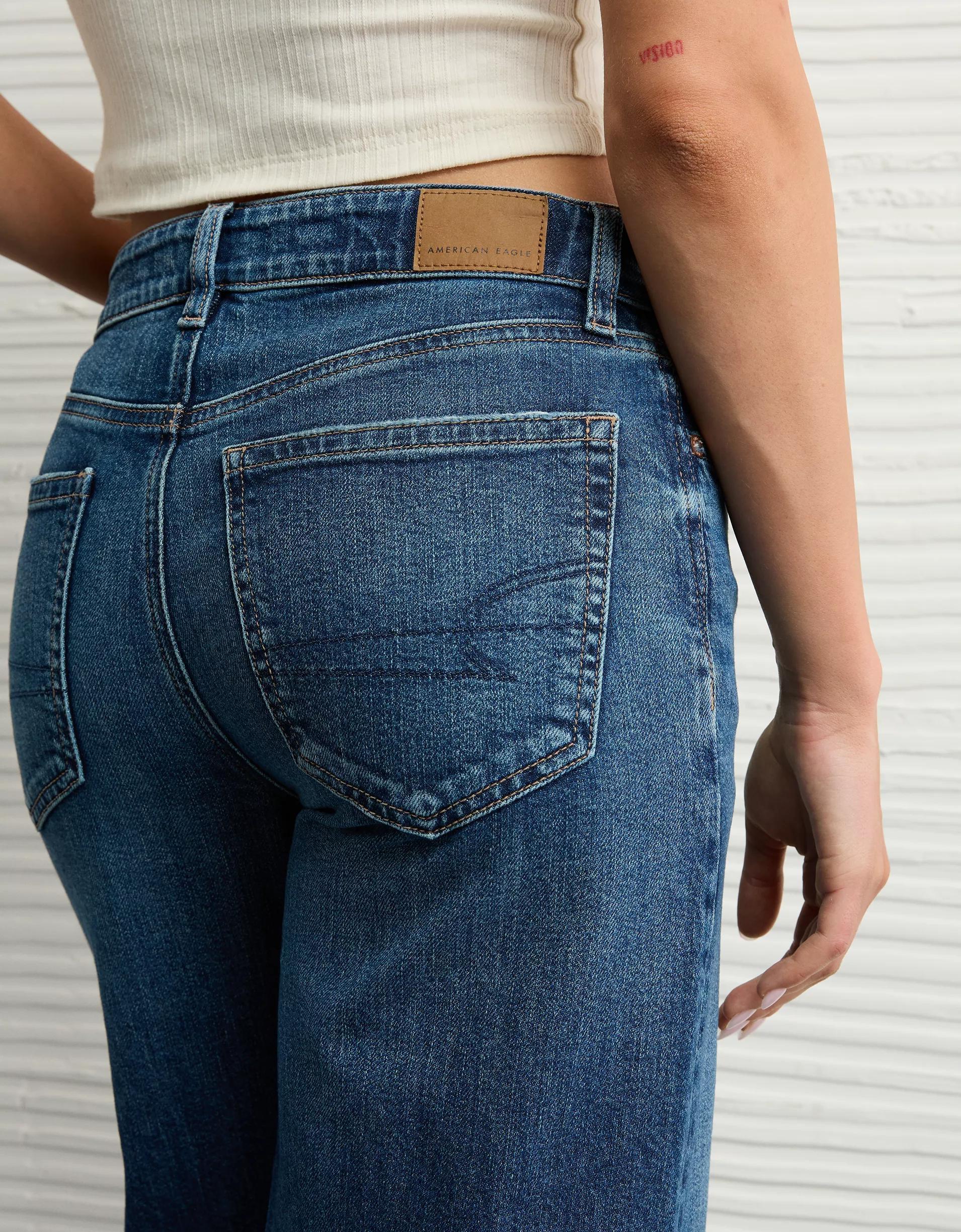 AE Dreamy Drape Stretch Super High-Waisted Baggy Wide-Leg Jean Product Image