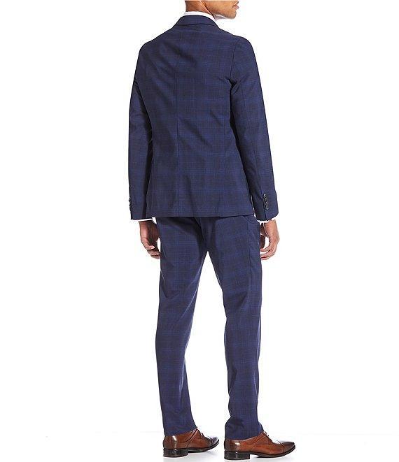 Hugo Boss Slim Fit Flat Front Plaid Patterned 2-Piece Suit Product Image
