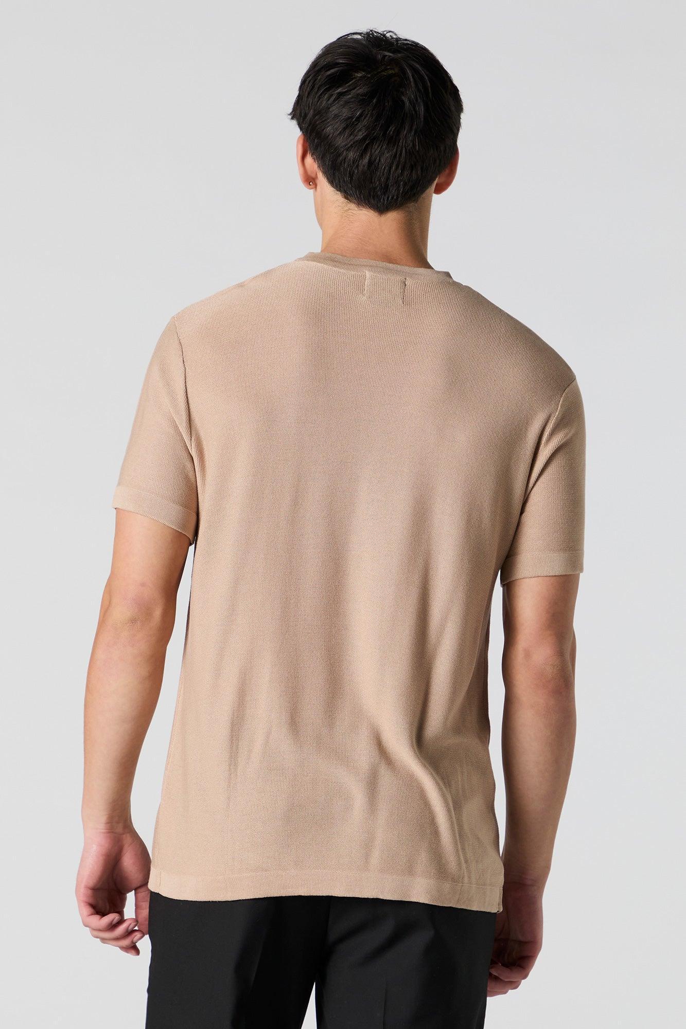 Solid Knit T-Shirt Male Product Image