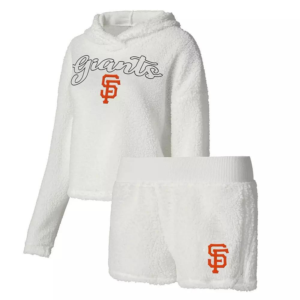 Women's Concepts Sport Cream San Francisco Giants Fluffy Hoodie Top & Shorts Sleep Set, Size: Medium, Beige Product Image