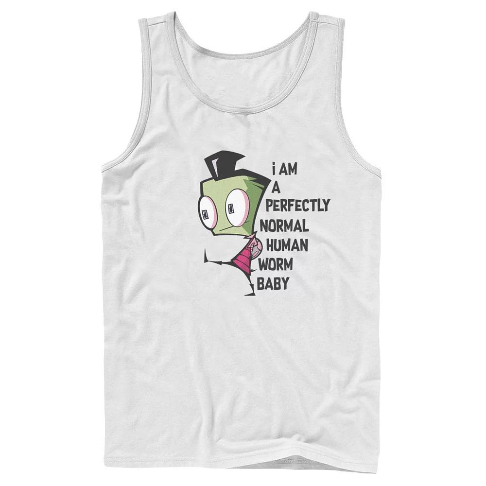 Men's Nickelodeon Invader Zim And Gir Watercolor Portrait Logo Graphic Tank Top, Size: Large, White Product Image