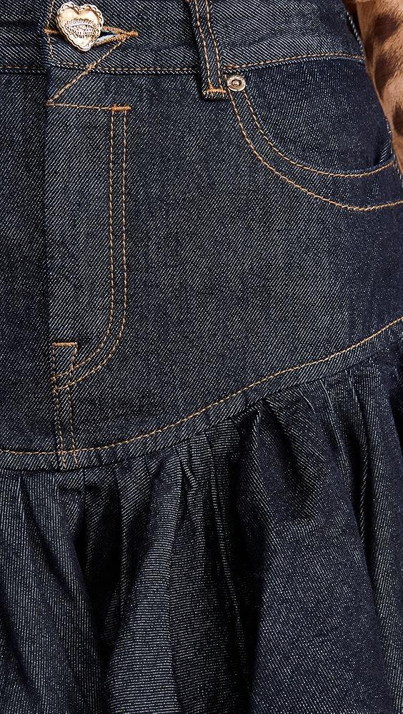 Zimmermann Crush Denim Frill Mini Skirt | Shopbop Product Image