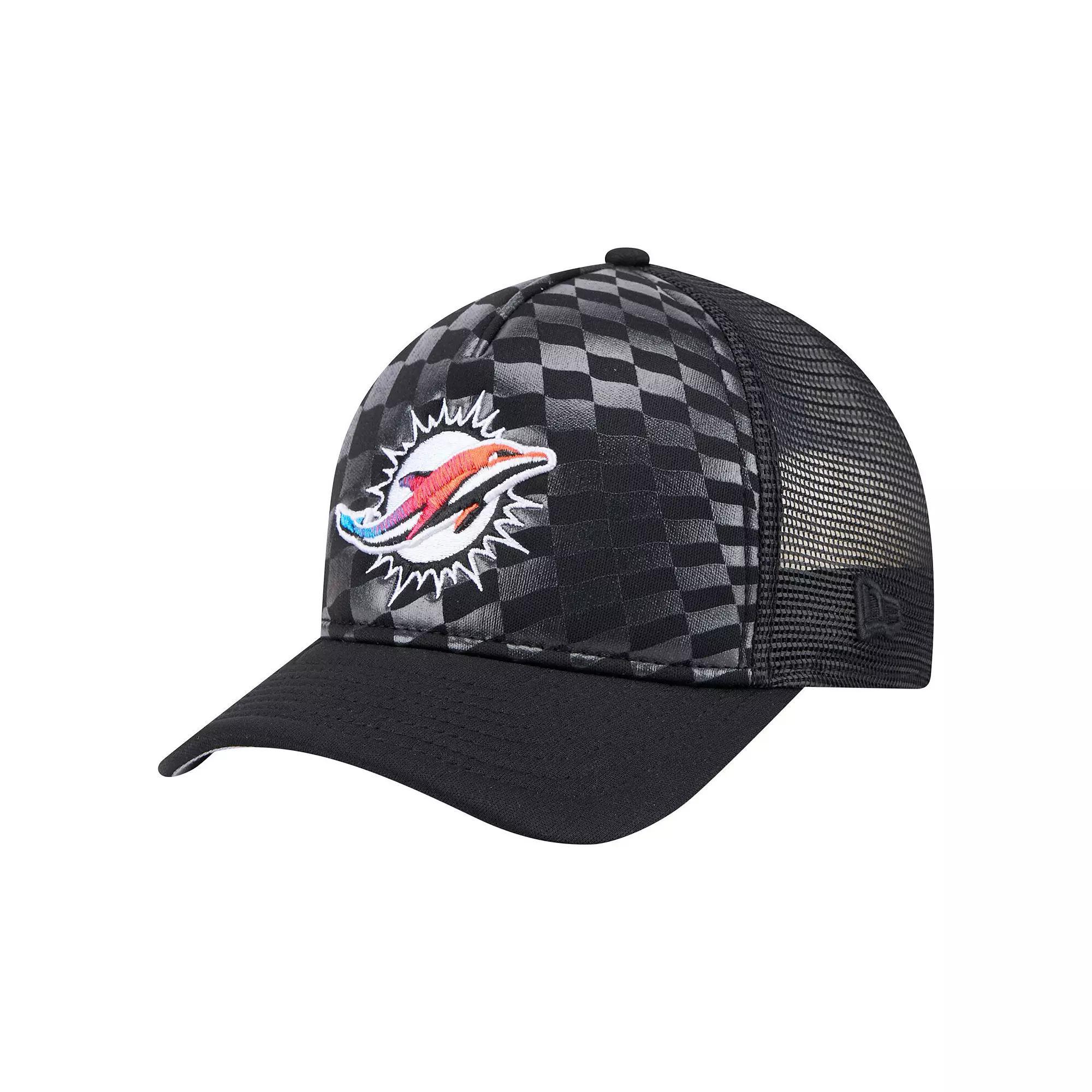 Men's New Era  Black Miami Dolphins Gradient 9FORTY Adjustable Hat Product Image