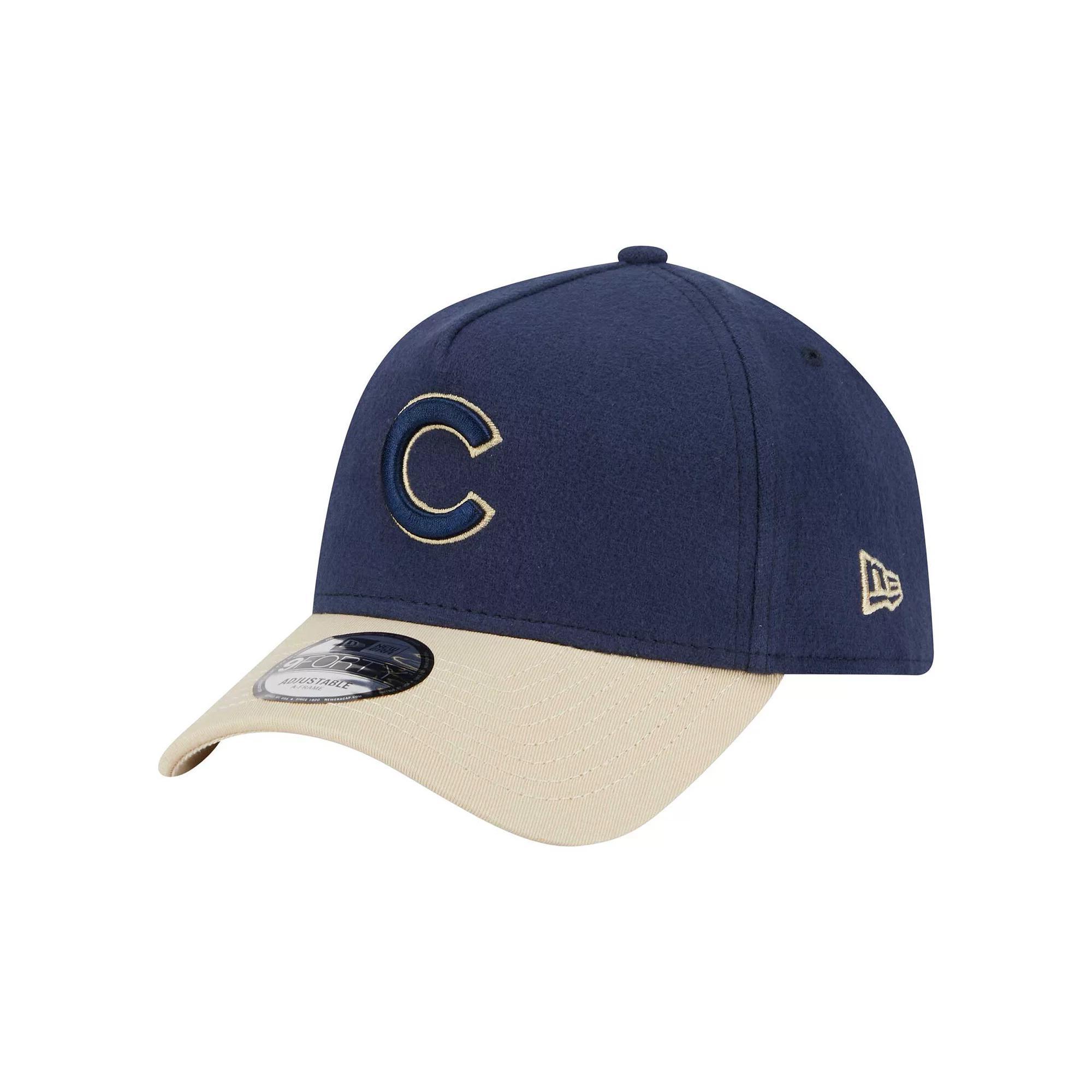 Mens New Era Chicago Cubs Moleskin A-Frame 9FORTY Adjustable Hat, Blue Product Image