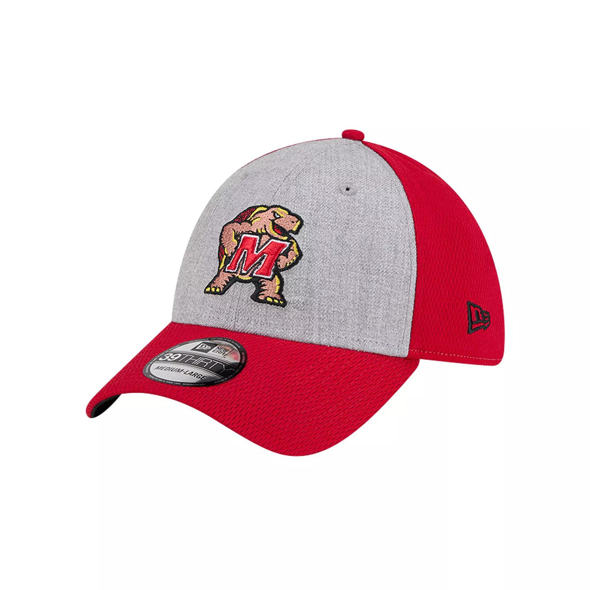 Men's New Era Heather Gray/Red Maryland Terrapins Two-Tone 39THIRTY Flex Hat, Size: Medium/Large, Grey Product Image