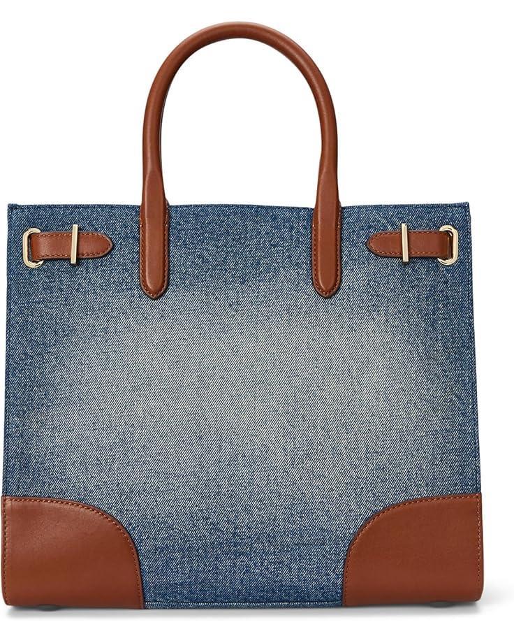 Leather-trim Denim Large Devyn Tote Bag Product Image