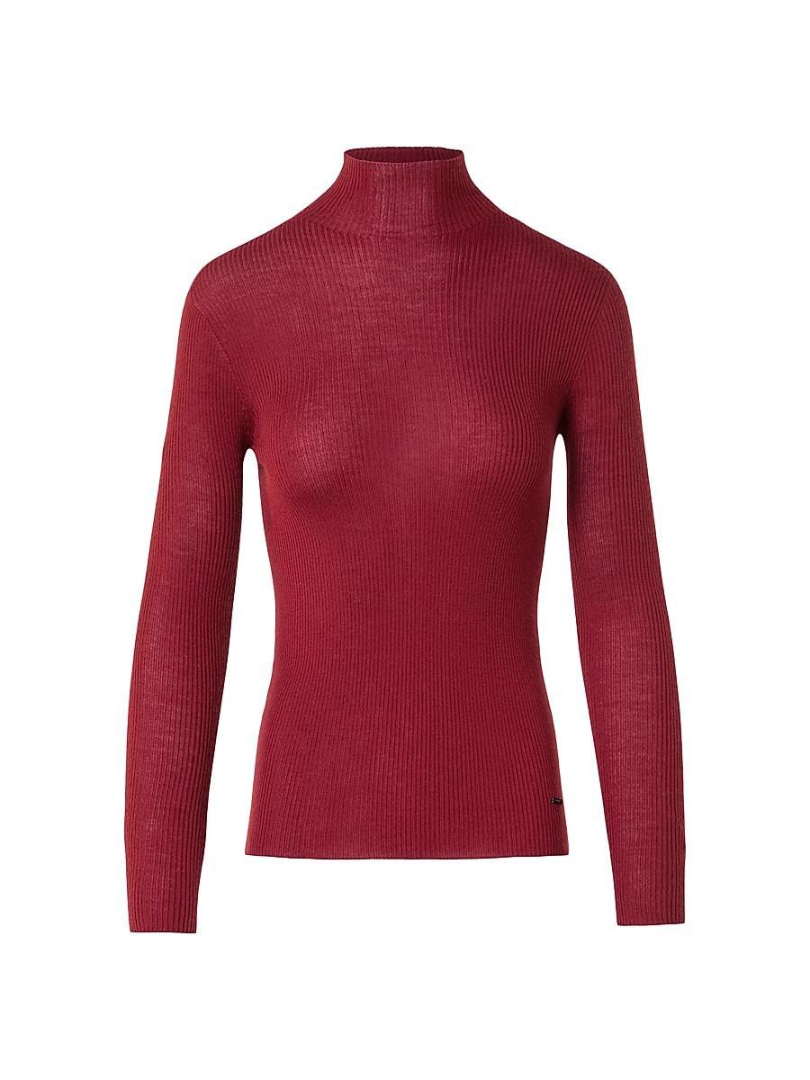 Womens Mock Turtleneck Cashmere-Silk Sweater Product Image