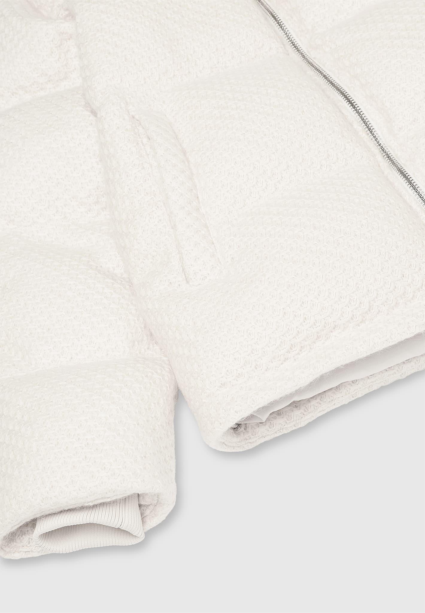 Textured Knit Puffer Jacket - Cream Male Product Image