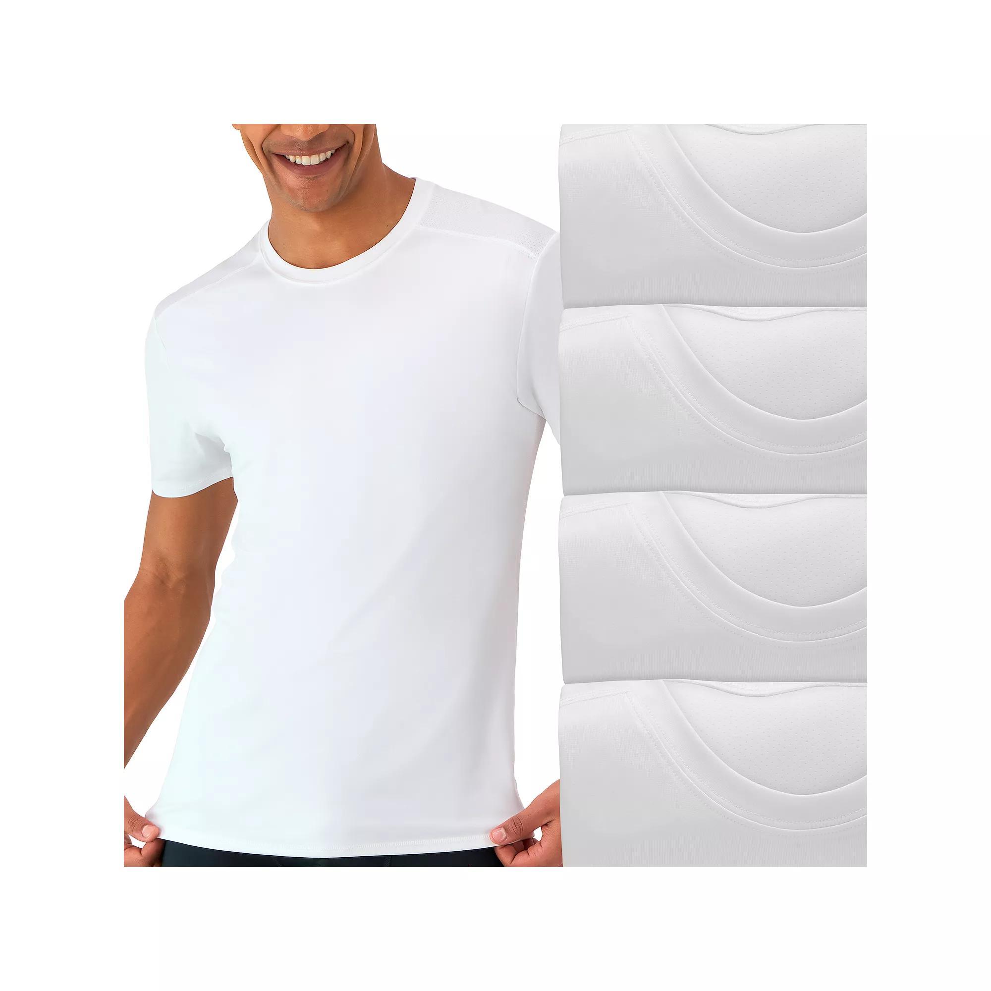 Hanes Moves Ultimate 3+1 Bonus Pack Men's Breathable Mesh-Back Crewneck T-Shirt X-Temp, Size: Large, White Product Image