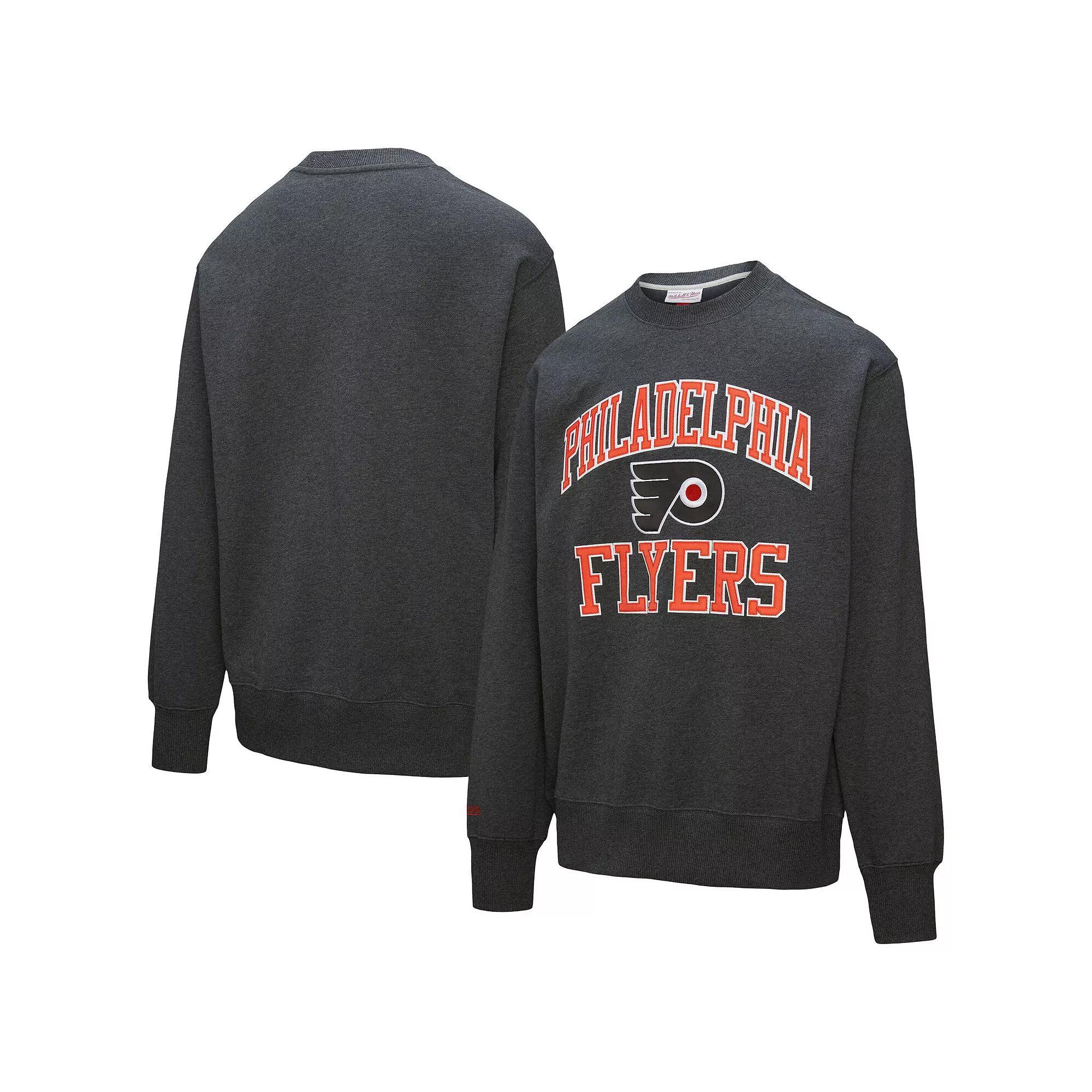 Men's Mitchell & Ness Charcoal Philadelphia Flyers Playoff Win Fleece Pullover Sweatshirt, Size: Large, Fly Charco Product Image