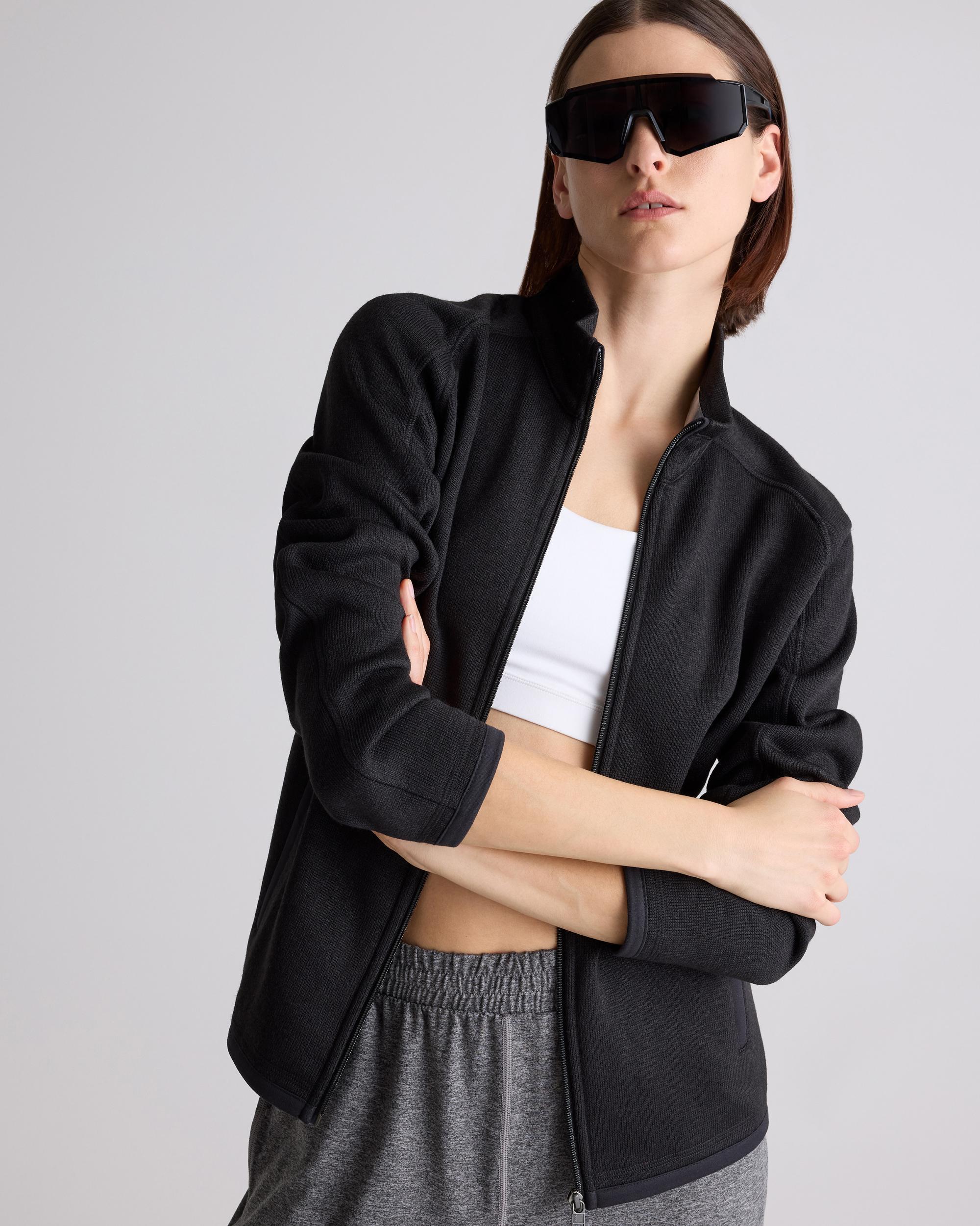 Quince | Women's Sweater-Knit Fleece Full-Zip Jacket Size XS, Recycled Polyester Product Image