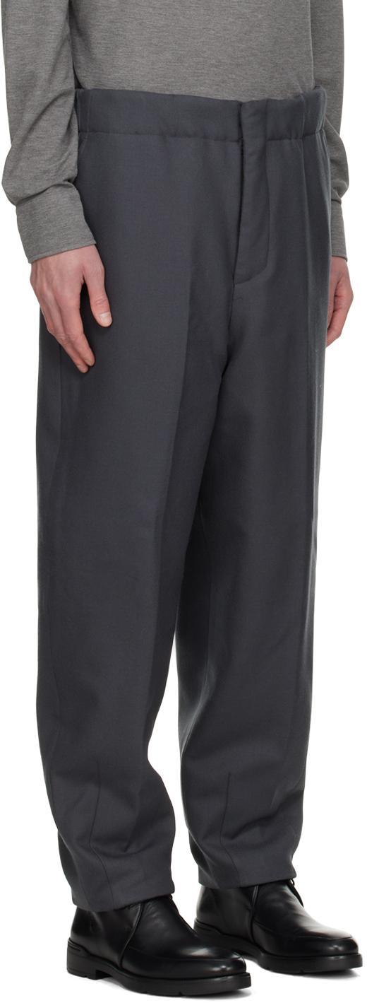 ZEGNA Gray Padded Trousers In 487043 Grey Product Image