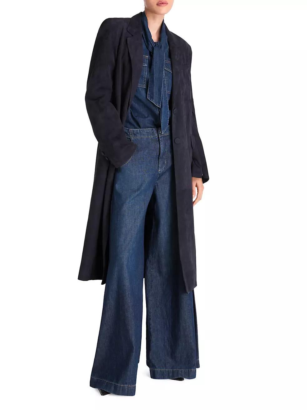Long Run Leather Car Coat Product Image