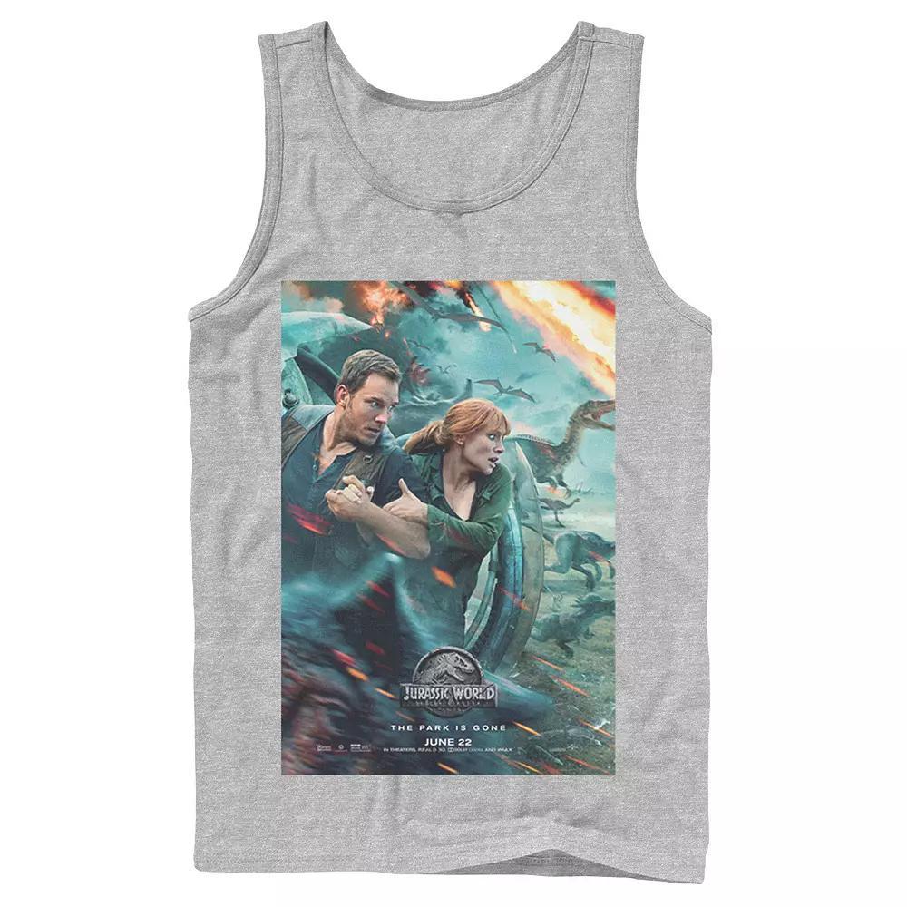 Men's Jurassic World Two Owen Claire Movie Poster Tank Top, Size: XL, Black Product Image