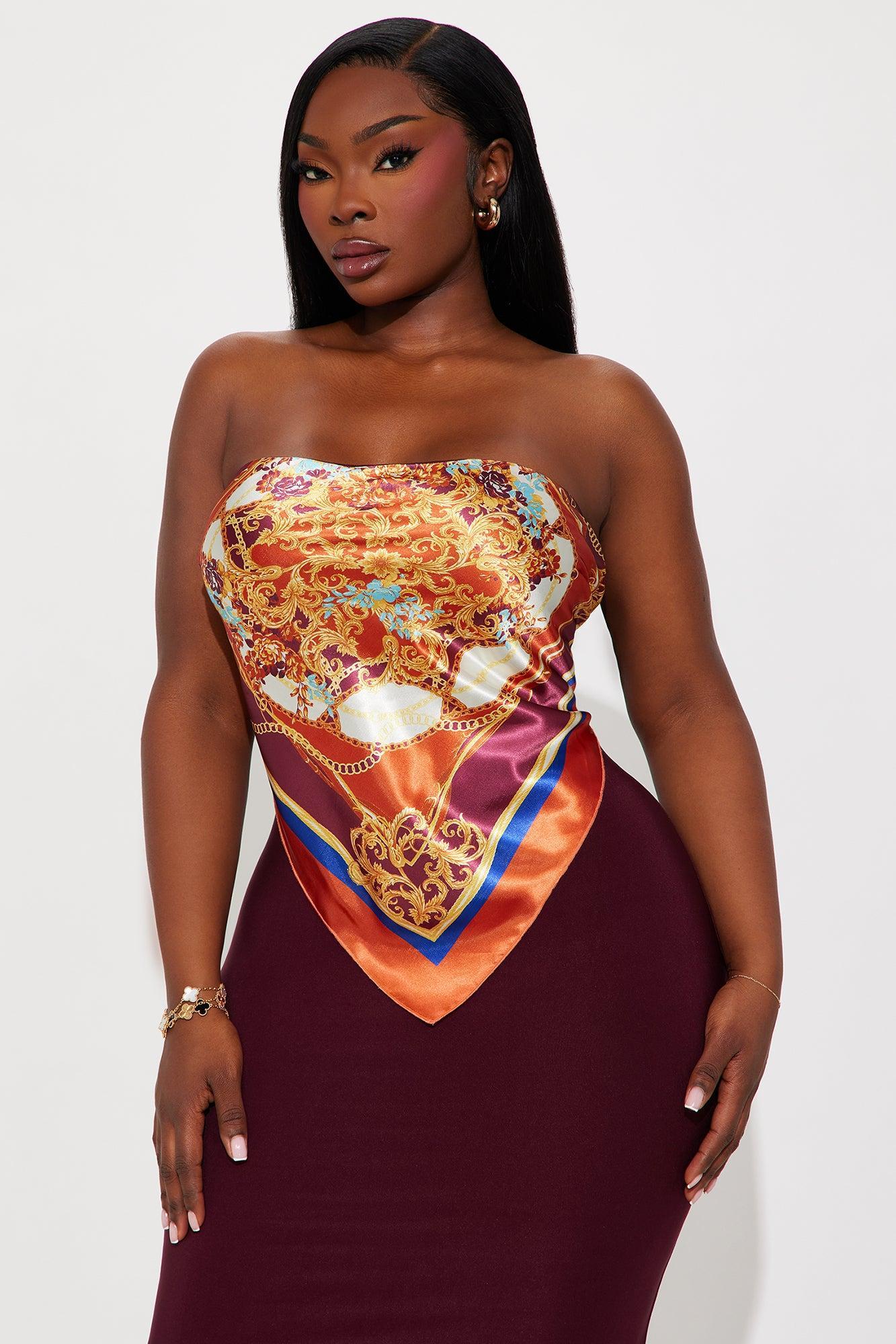 Amelia Satin Maxi Tube Dress - Burgundy Product Image
