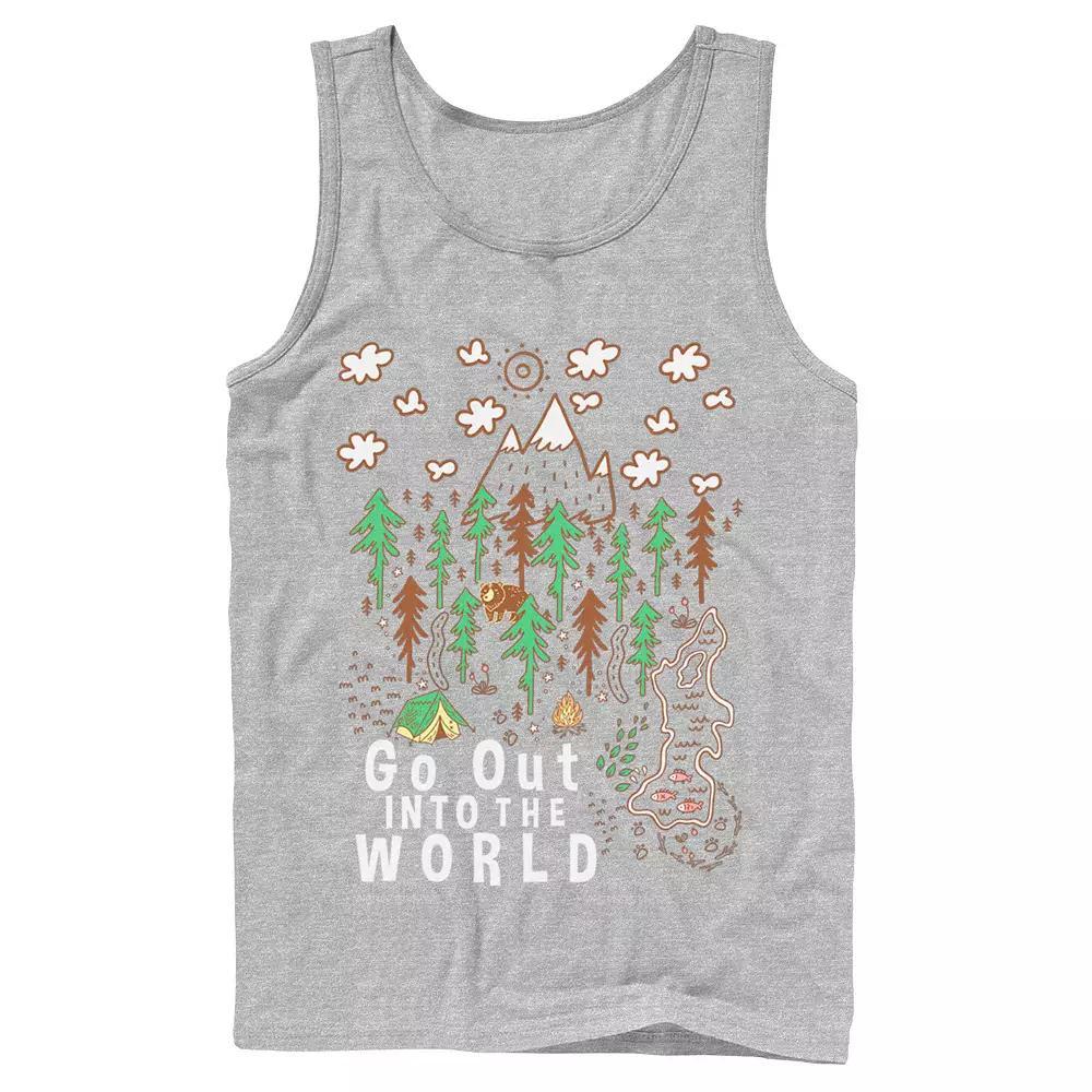 Mens Camping Go Out Into The World Tank Top Athletic Grey Product Image