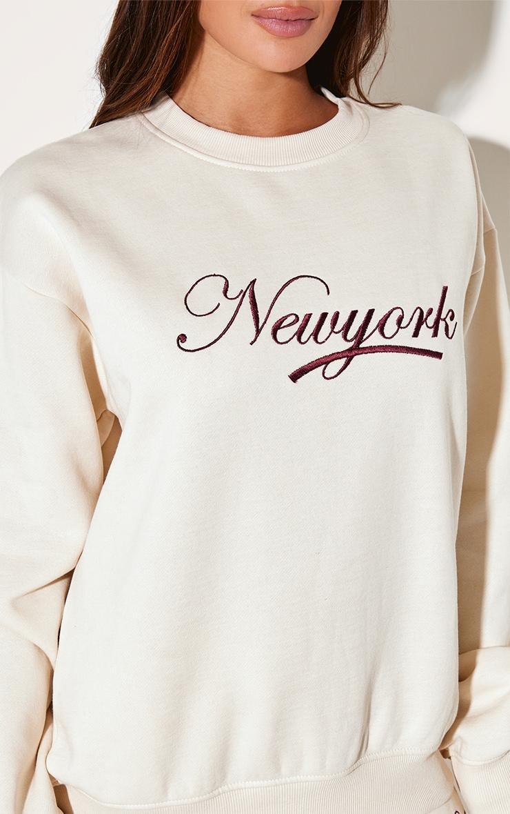 Cream New York Embroidered Boxy Sweat Product Image