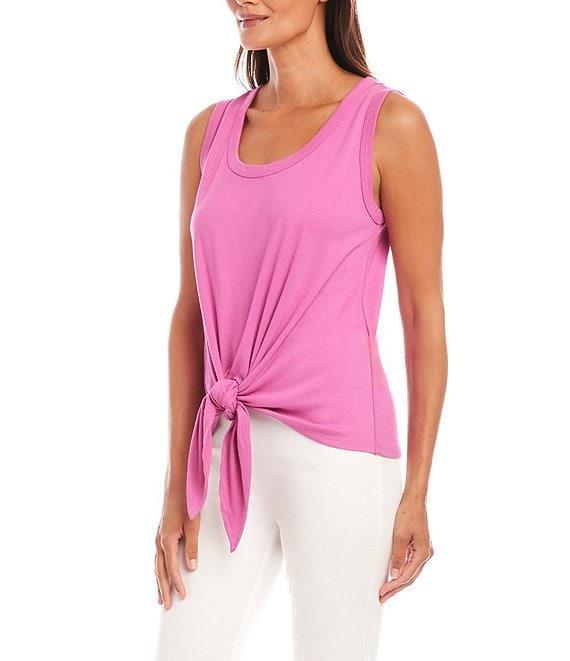 Karen Kane Scoop Neck Sleeveless Stretch Organic Cotton Knit Tank Top Product Image
