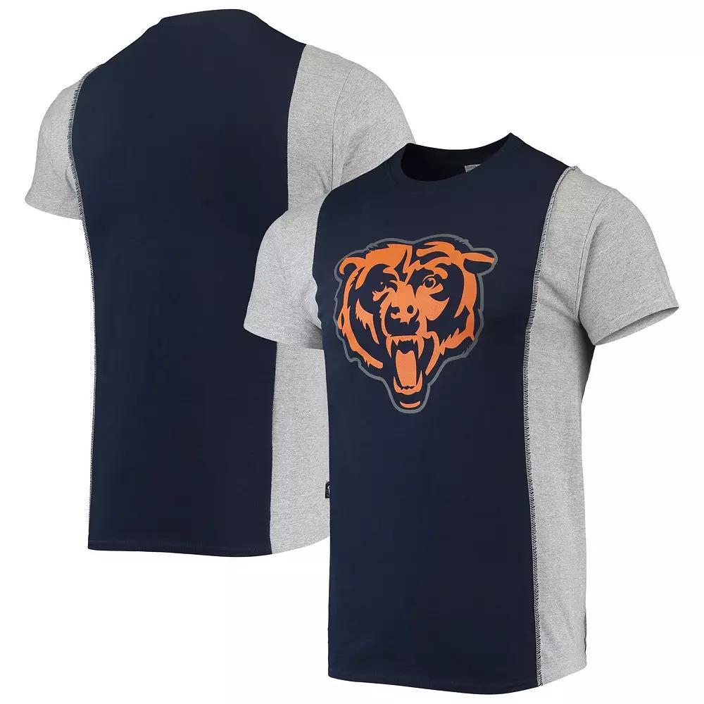 Men's Refried Apparel Navy/Heathered Gray Chicago Bears Sustainable Split T-Shirt, Size: XL, Blue Product Image