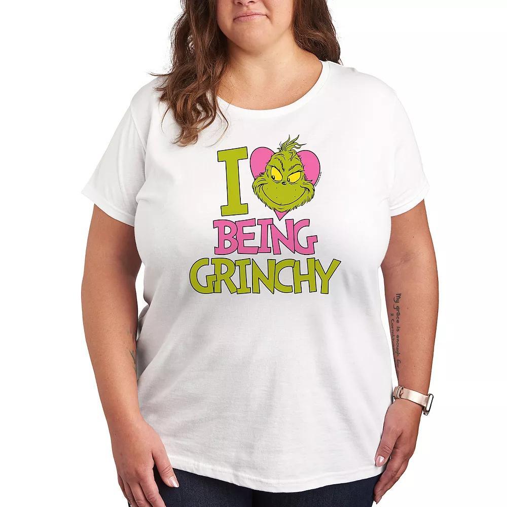 Plus Grinch I Love Being Grinchy Graphic Tee, Womens Product Image
