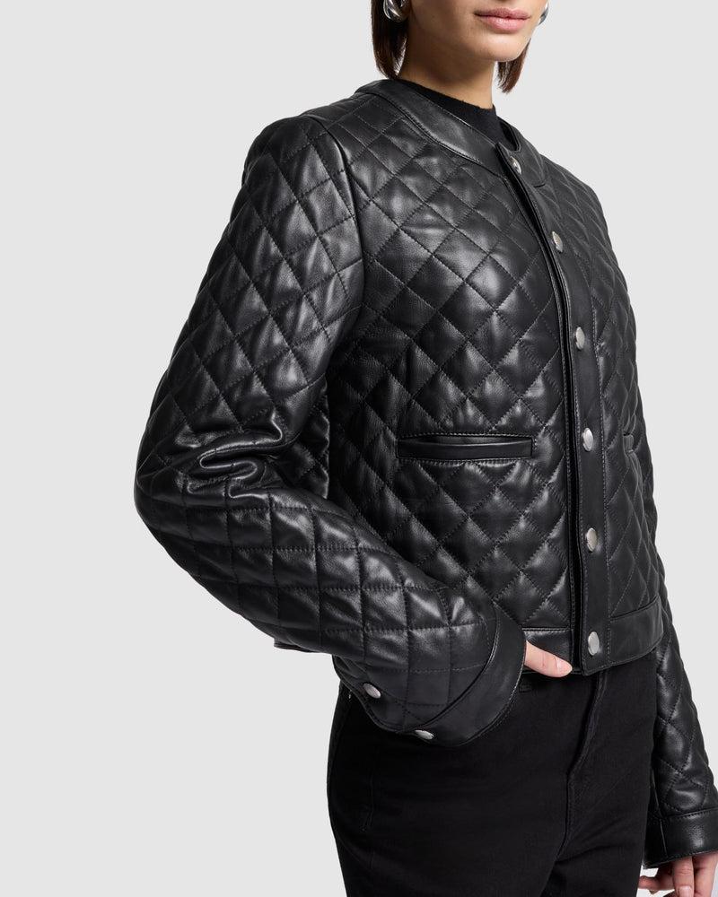 Quilted Leather Jacket Product Image