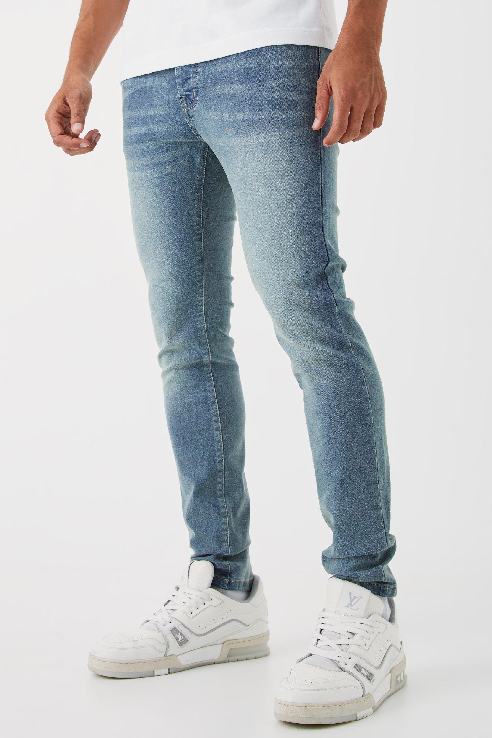 Mens Skinny Stretch Jean - Blue Product Image