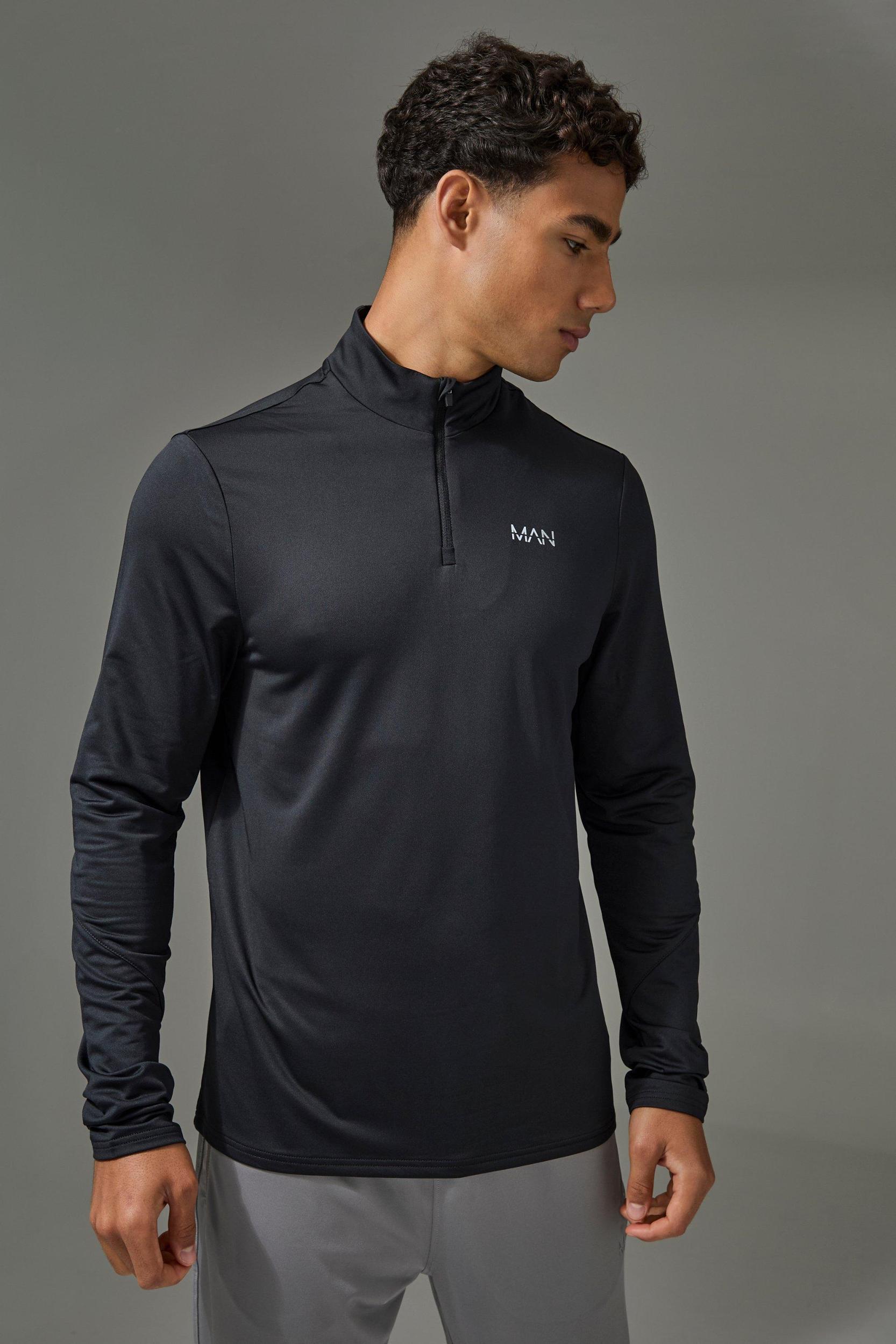 Mens Man Active Performance 1/4 Zip Top - Black Product Image