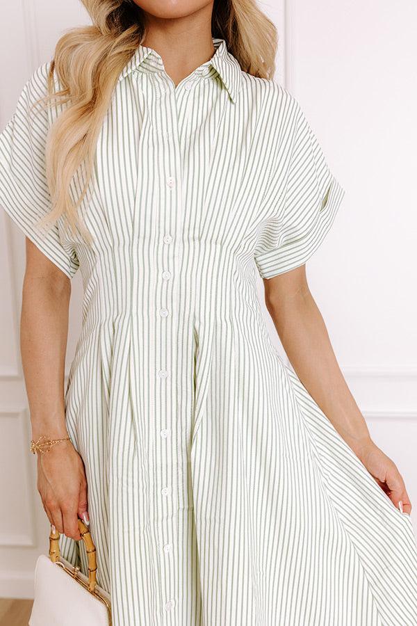 Sunlit Stroll Stripe Maxi Dress in Sage Product Image