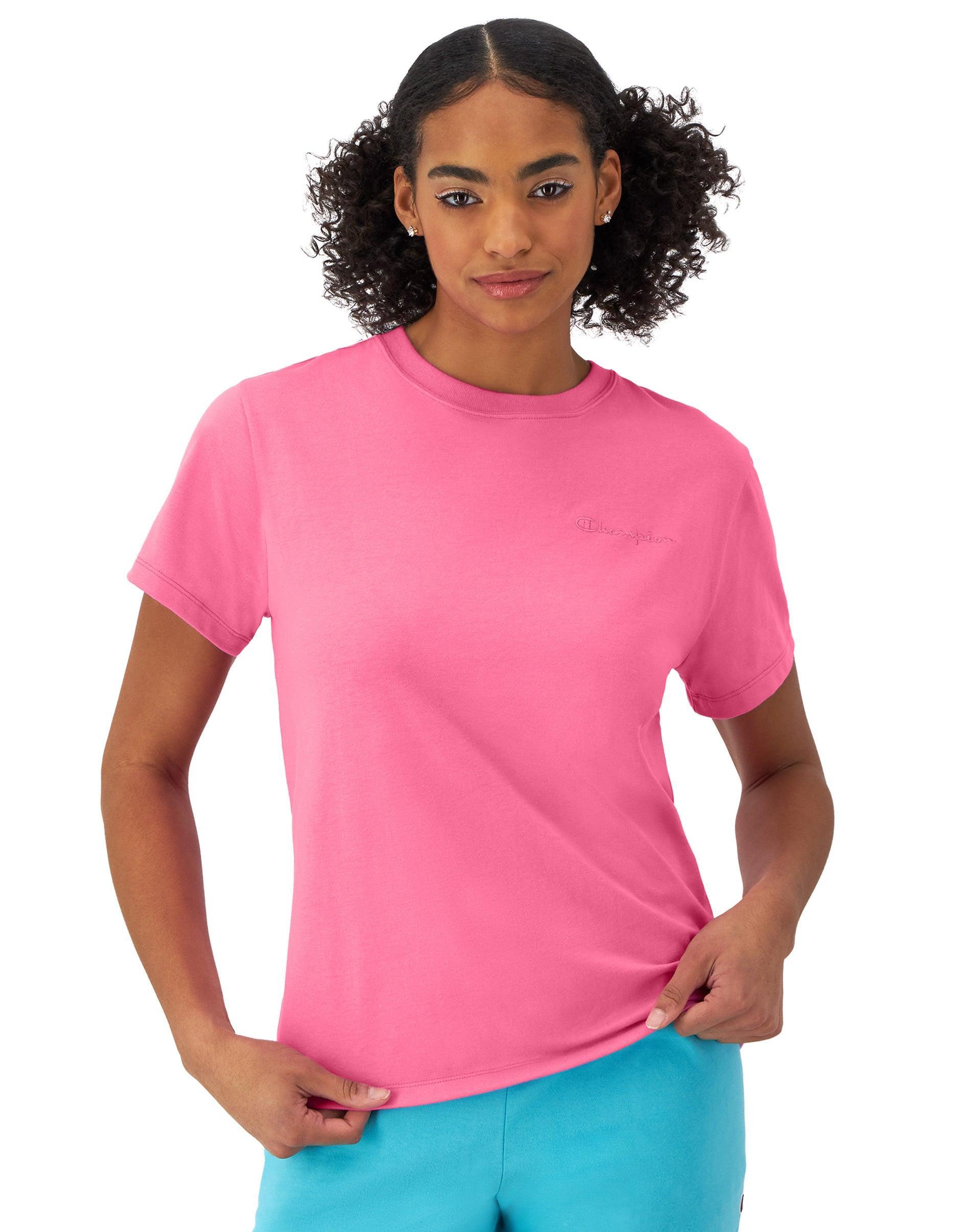 Womens Champion Classic T-Shirt, C Logo Marzipan Pink M Product Image
