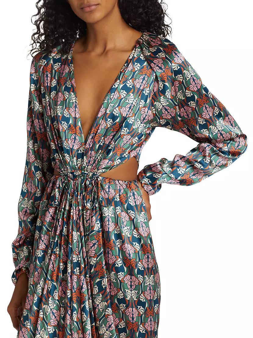 Nina Charmeuse Cut-Out Asymmetrical Dress Product Image