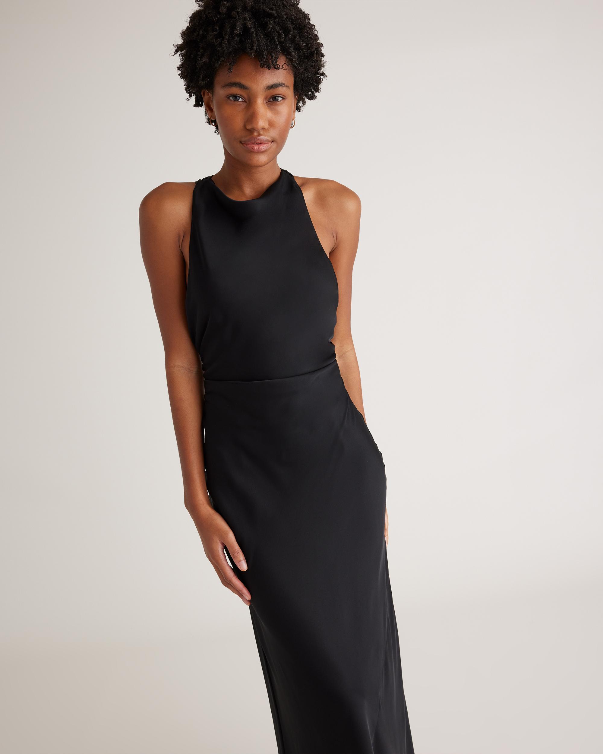 Quince | Women's Washable Stretch Silk High Neck Midi Dress Size XS, Mulberry Silk Product Image