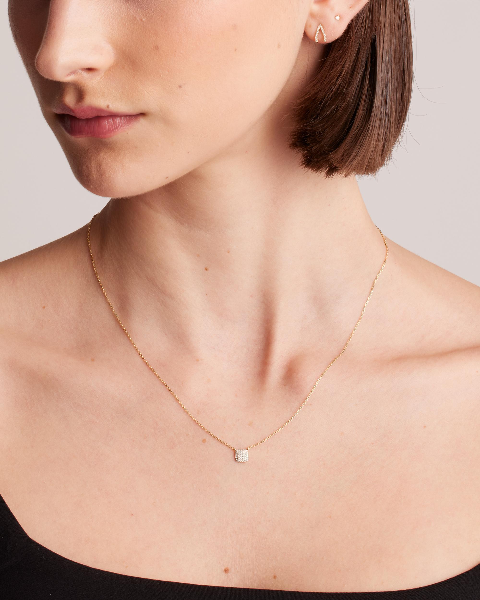 Quince | Women's 14K Diamond Pave Cushion Carine Necklace Product Image