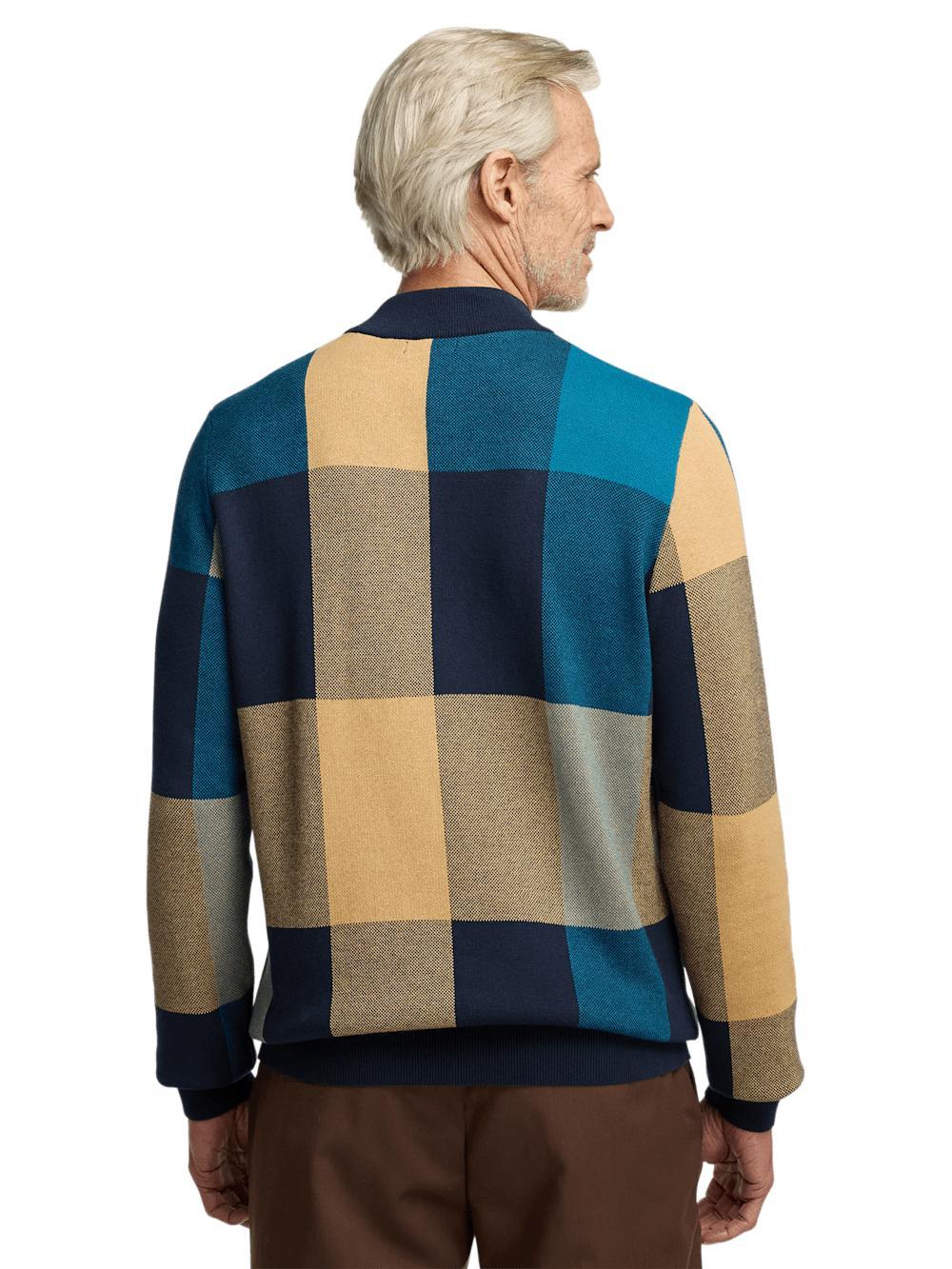 Cotton Four Button Mock Neck Sweater - Multi Product Image