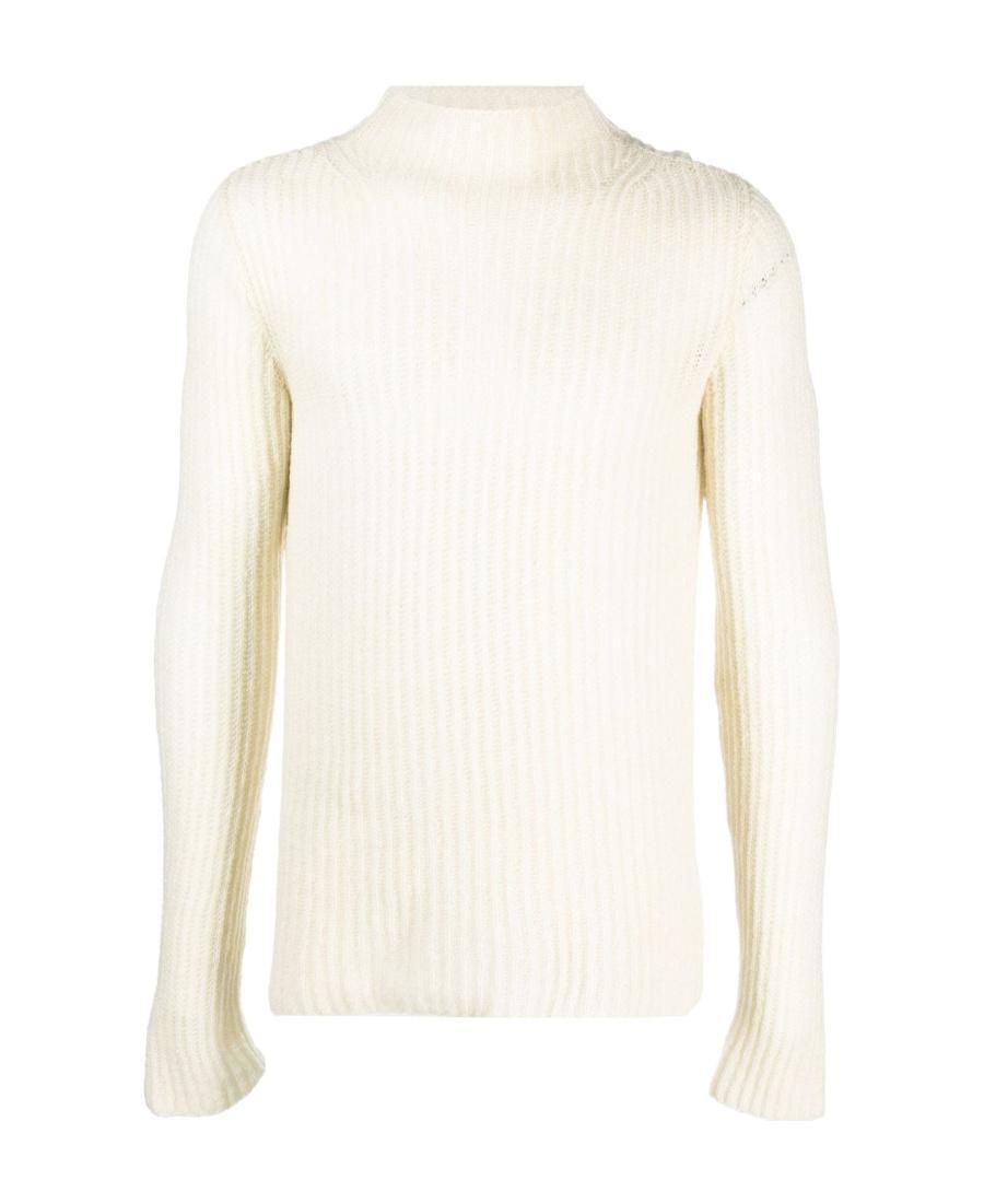 DRIES VAN NOTEN High-neck Long-sleeved Sweater In White Product Image