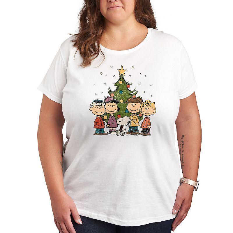 Womens Peanuts Christmas Group Graphic Tee Product Image