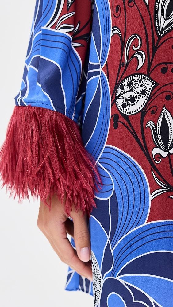 Borgo de Nor Cocoa Dress With Feathers | Shopbop Product Image