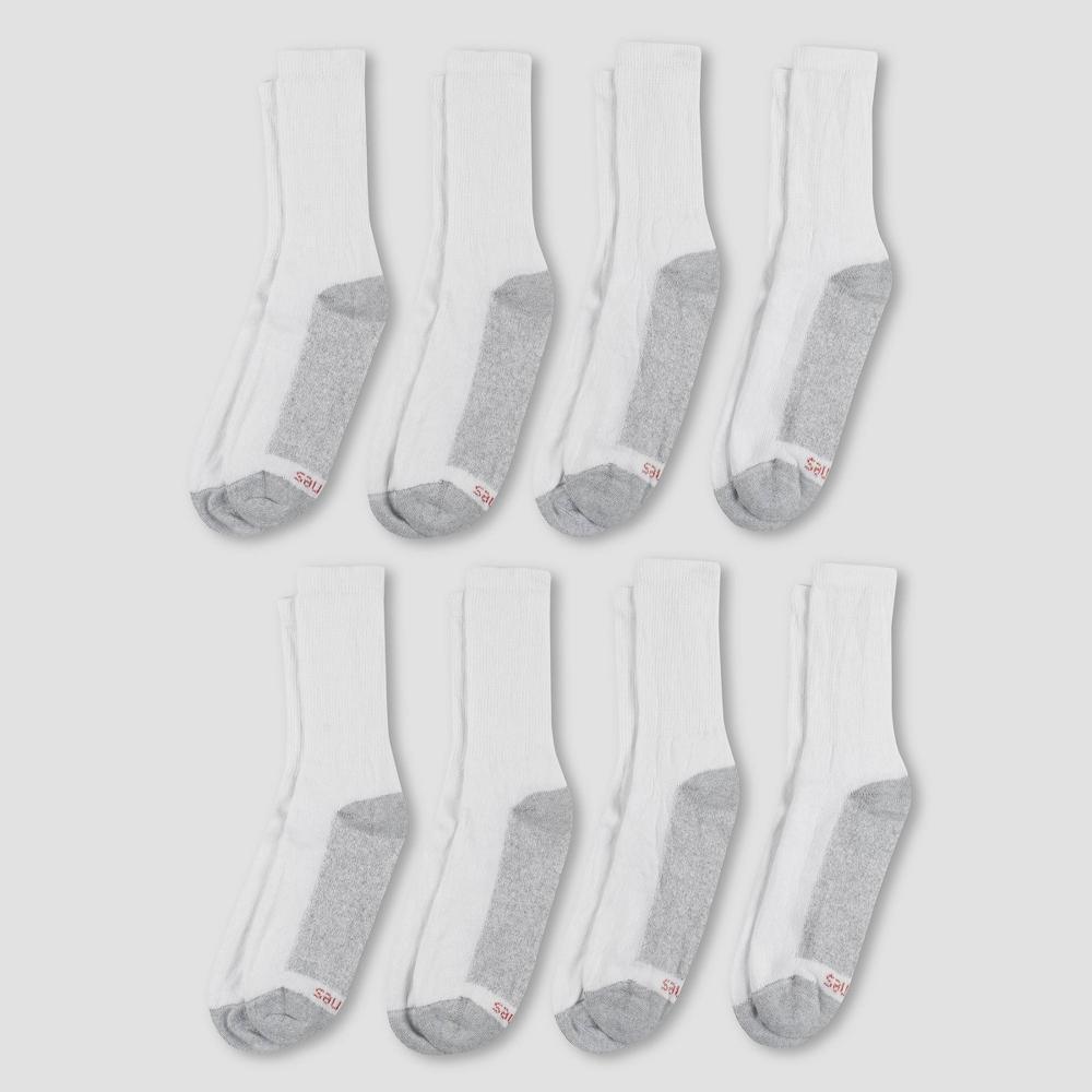 Men's Hanes Crew Socks with FreshIQ 8pk 6-12: Midweight, Moisture Wicking, Reinforced Heel & Toe Product Image