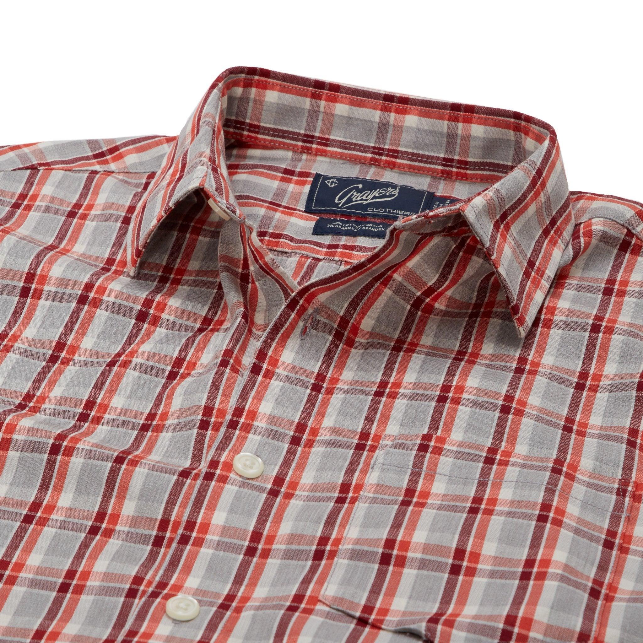 Edmund Wrinkle Free Casual Dress Shirt SMP- Orange Red Plaid (Final Sale)* Product Image