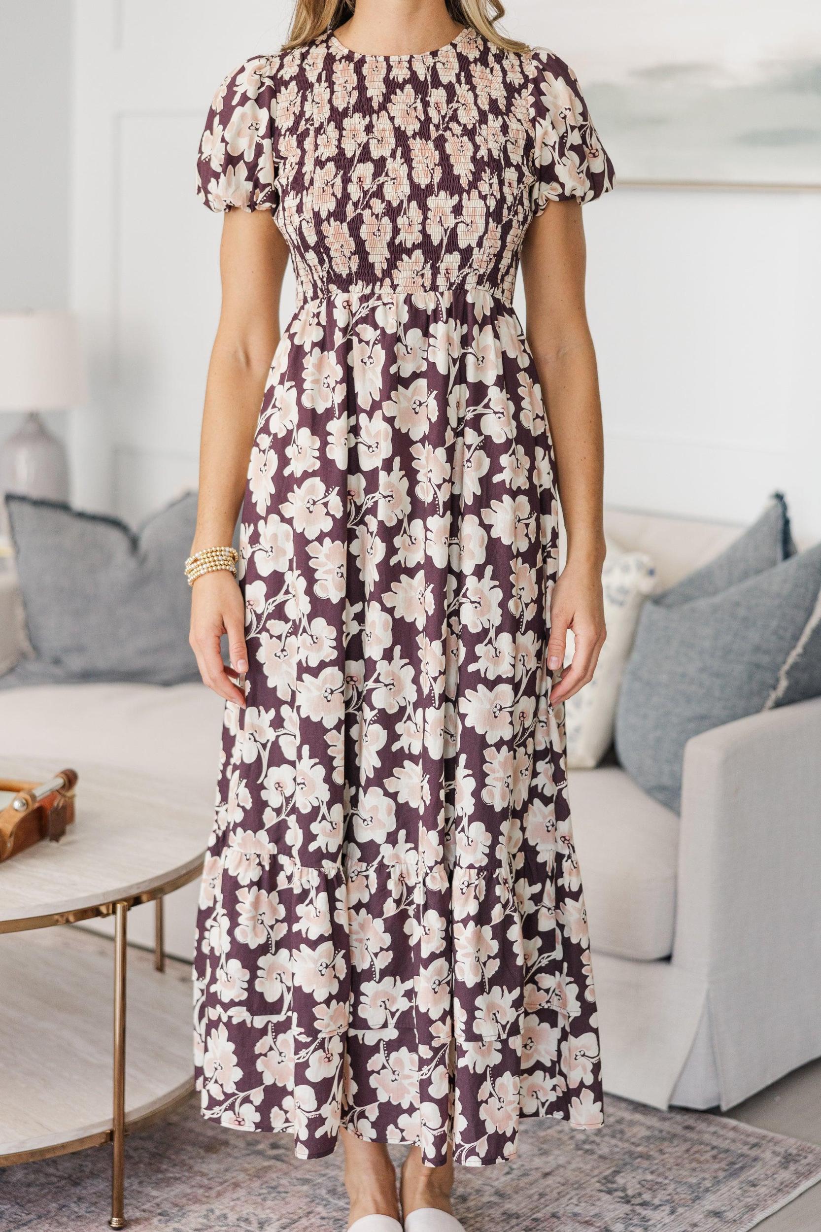 NURSING COLLECTION: Make The Right Choice Burgundy Red Abstract Maxi Dress Female Product Image