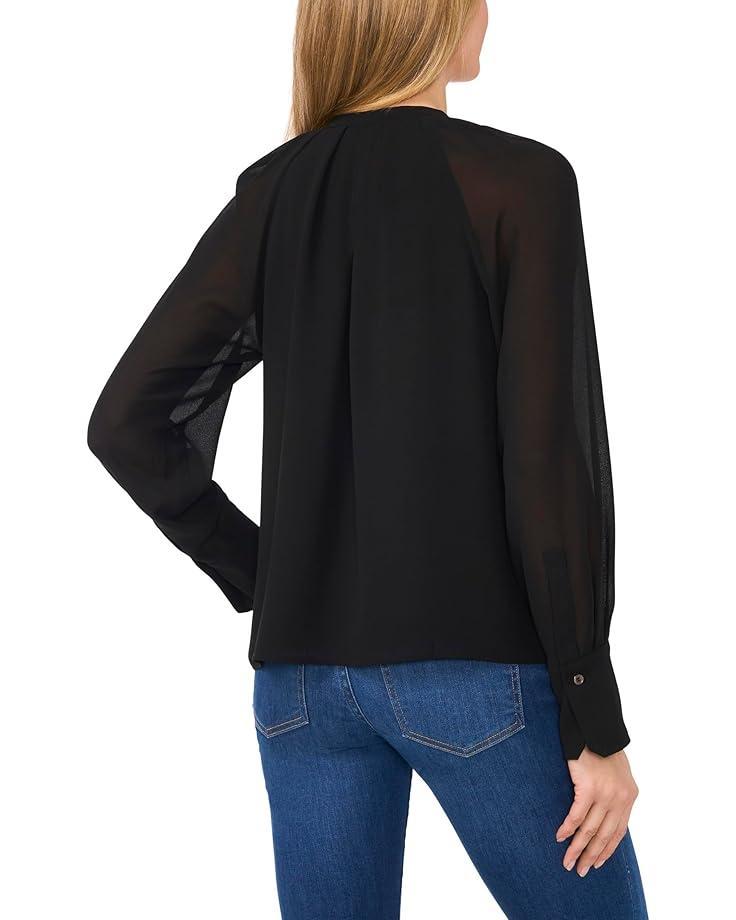 Women's CeCe Long Sleeve Blouse with Neck Tie Product Image