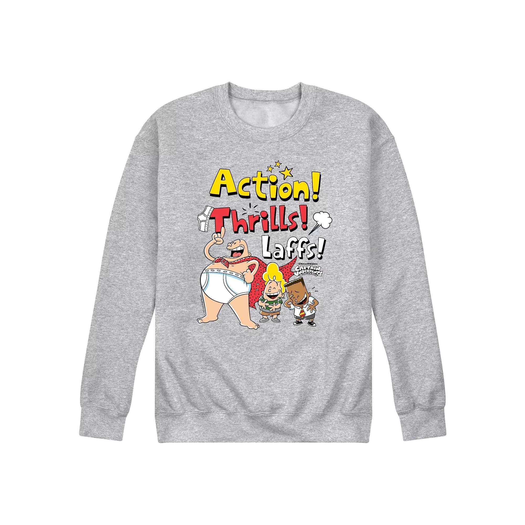 Mens Captain Underpants Action Thrills Fleece Sweatshirt Product Image