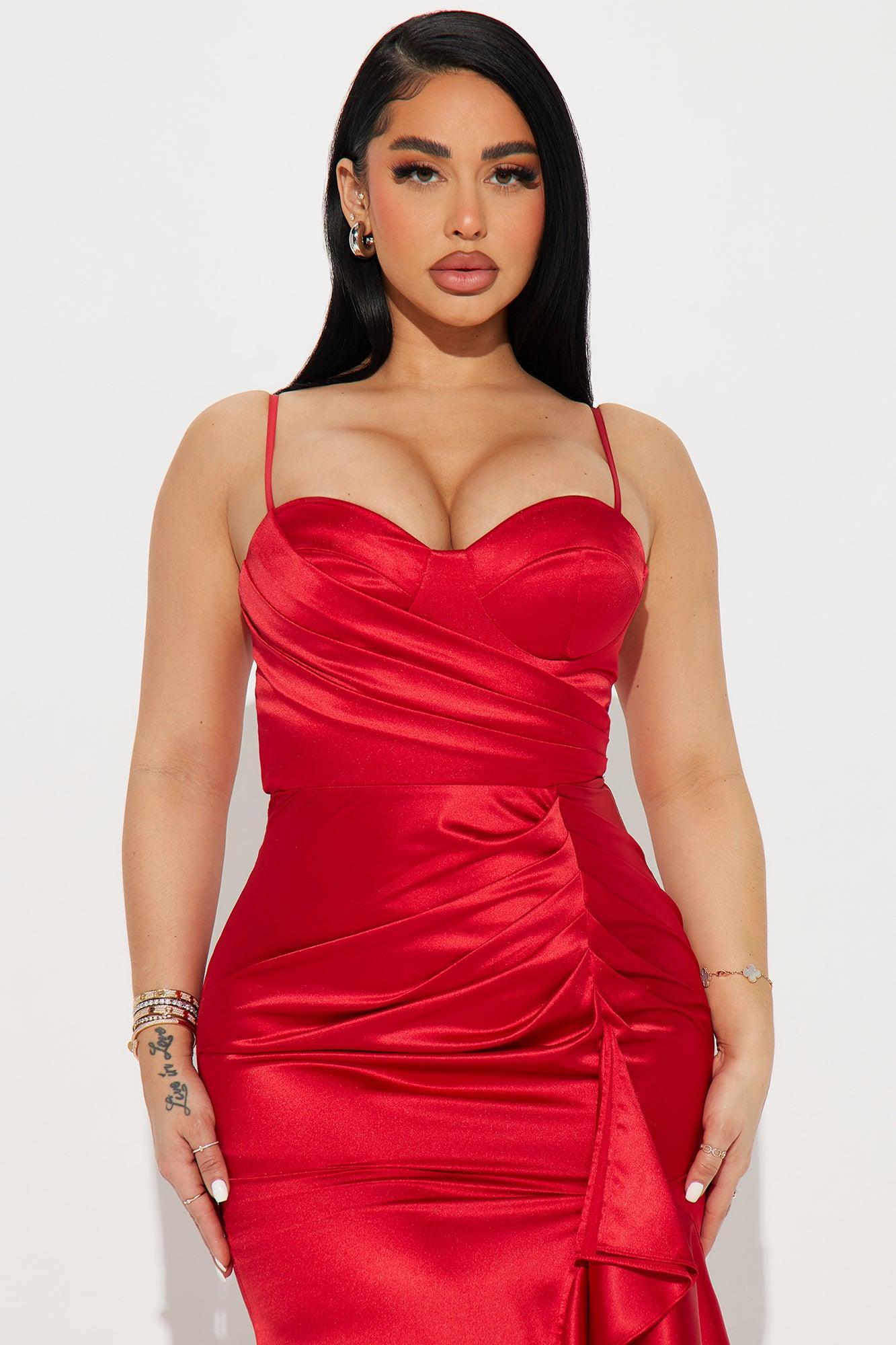 Camilla Satin Gown - Red Product Image
