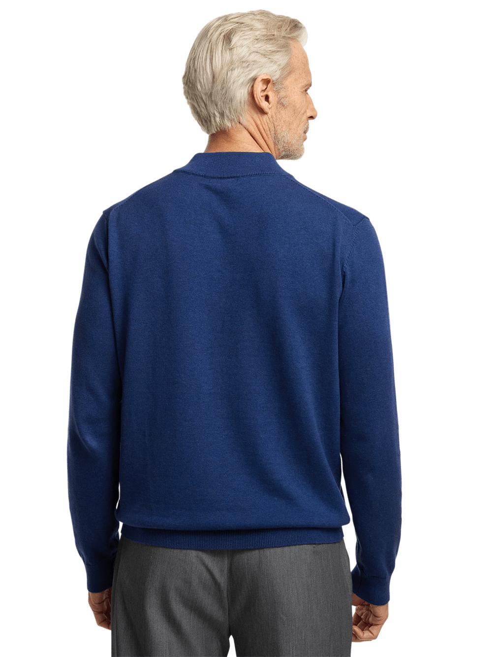 Supima Cotton Four Button Mock Neck Sweater - Plum Product Image
