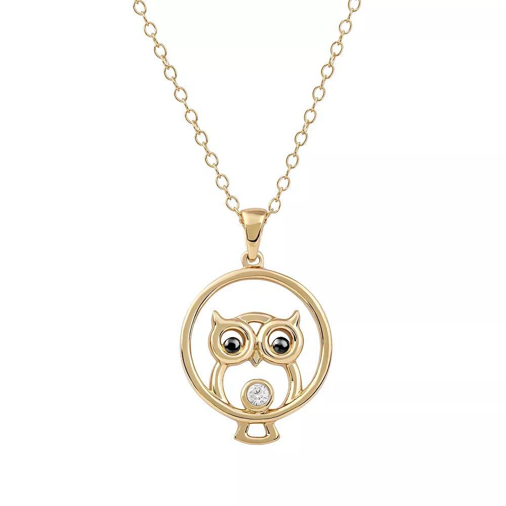DeCouer Diamond Accent Owl Pendant Necklace, Women's, Size: 18", Gold Tone Product Image