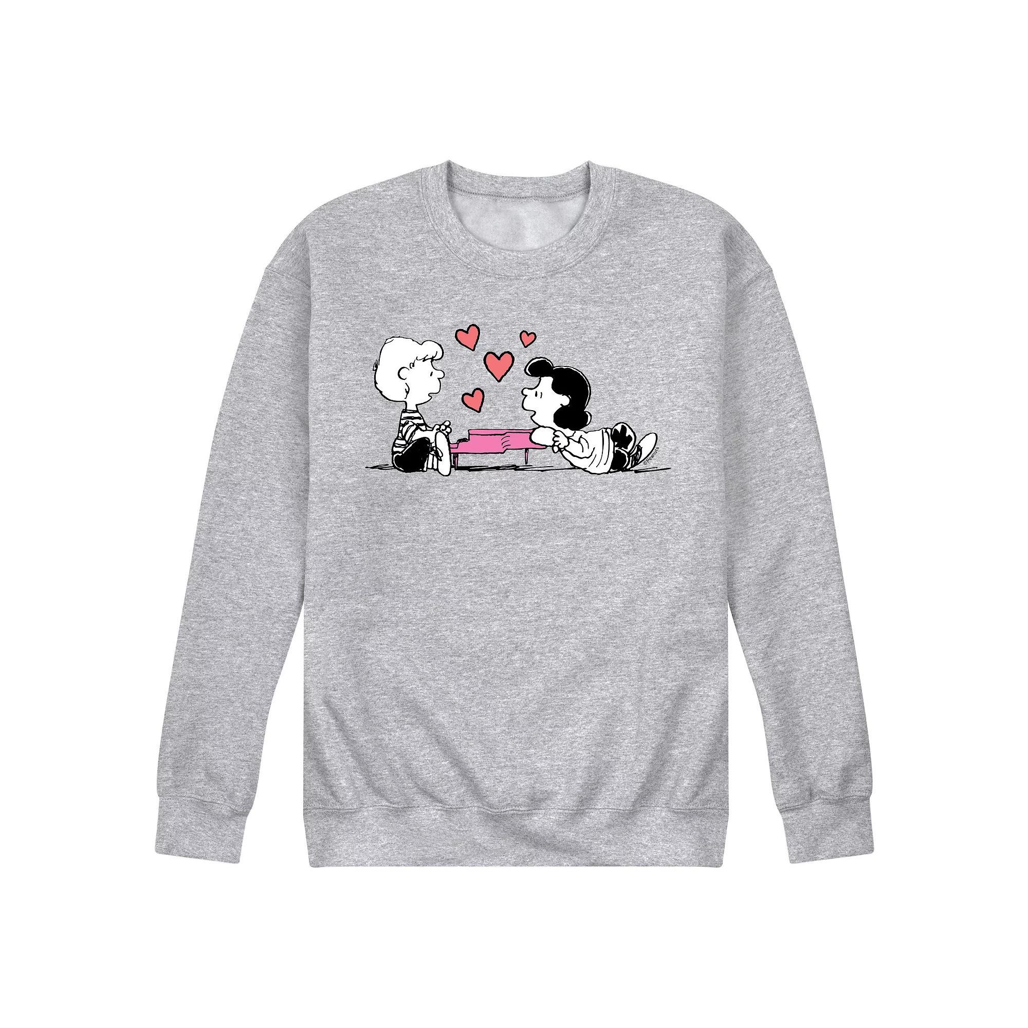 Men's Peanuts Lucy Hearts Sweatshirt, Size: XL, Gray Product Image