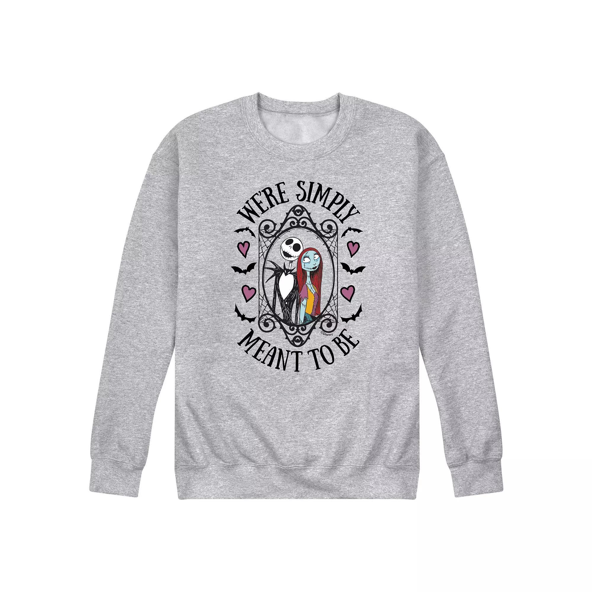 Disneys The Nightmare Before Christmas Mens Meant To Be Fleece Sweatshirt Athletic Grey Product Image